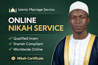 do online nikah islamic marriage nikah certificate  imam wali