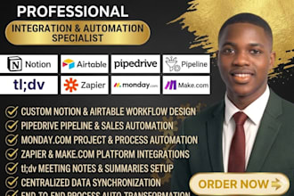 integrate notion airtable pipedrive pipeline tldv zapier monday make automation