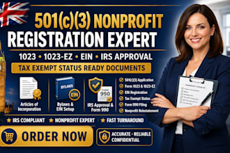 501c3 nonprofit articles of incorporation forms bylaws ein irs approval 990 form