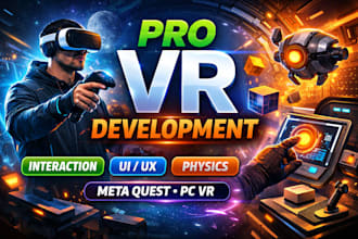 develop VR applications using unity for meta quest and PC