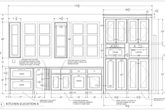 create furniture design, cabinet, millwork and 2d cad drawings for production
