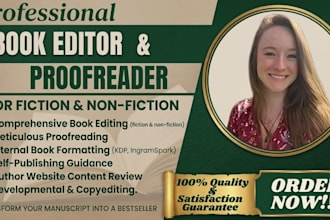 edit, proofread and format your book for KDP and ingramspark