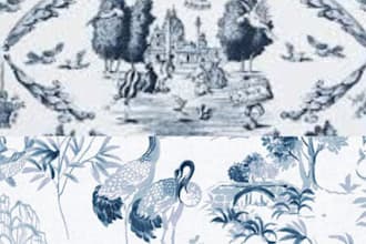 design elegant toile de jouy, textile patterns for clothing and home decor use