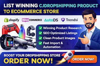 list winning cjdropshipping product to ecommerce store autods spocket trendsi