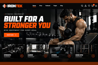 design gym equipment shopify store fitness store and home gym website