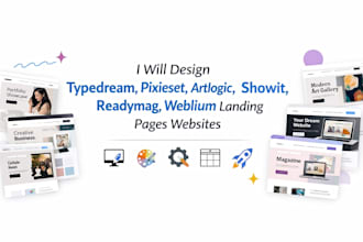 design typedream pixieset artlogic showit readymag weblium landing pages website