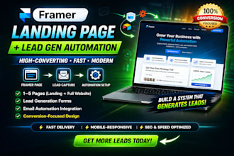 build framer landing page with lead gen automation and conversion setup