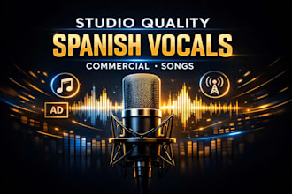 record studio quality male spanish vocals for your song or commercial project