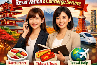 be your japan local assistant for restaurant reservations booking and travel