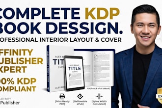 design a professional KDP book cover and interior layout in affinity publisher