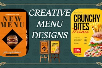 design a premium restaurant or cafe menu