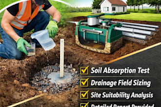 perform site survey and soil percolation test for septic system design
