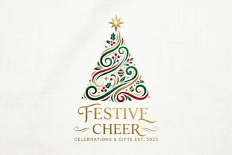 design a festive and creative christmas logo