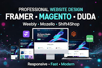 design framer magneto weebly duda mozello shift4shop website redesign