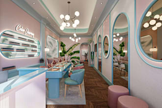 design modern  3d interior for beauty salon, barber shop, clinic, spa,nail salon