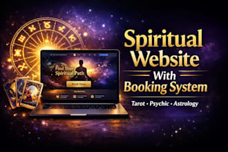 design spiritual, tarot, psychic, astrology website with booking system