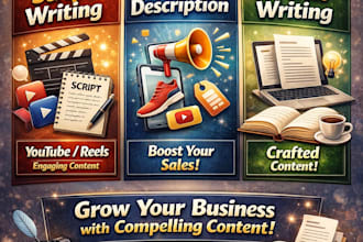 do creative content writer offering scripts, product descriptions, article write