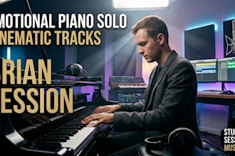 create emotional piano solo, background track, and cinematic piano music