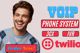 setup 3cx, ringcentral, twilio, ghl and voip call center with IVR