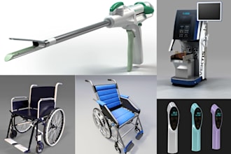 design 3d medical product wheelchair hospital bed prosthetics for prototyping