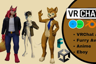 edit 3d model vtuber vrchat avatar furry anime protogen upload