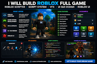 build roblox full game roblox scripter script system vfx ui gui design roblox ui