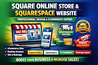 design square online store, squarespace website, squareup ecommerce website