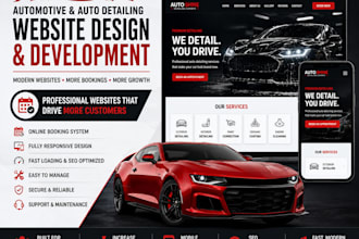 design automotive website, auto detailing website, car dealership website