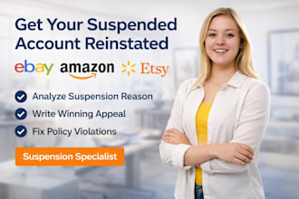 reinstate your suspended ebay amazon walmart or etsy account fast