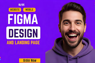 design modern UI UX in figma for website and landing page