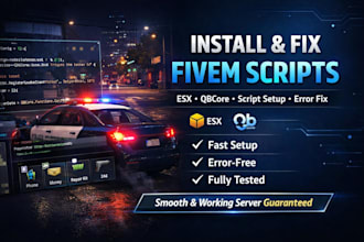 install and configure fivem scripts, fix esx qbcore script issues
