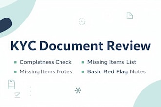 review kyc and onboarding documents for completeness