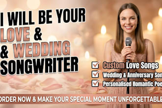 write custom love songs, wedding and anniversary and romantic poems in english