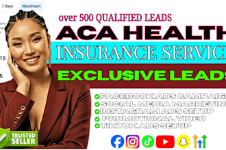 800 exclusive aca leads, aca health insurance leads in USA, google, facebook ads