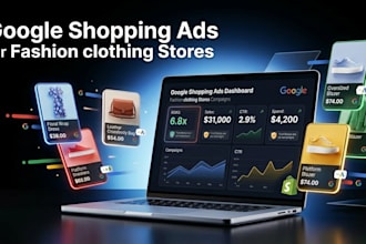 setup, manage google shopping ads for fashion shopify store