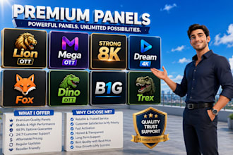 configure reseller panel, trex, dino ott, mega ott, strong8k, lion ott, b1g