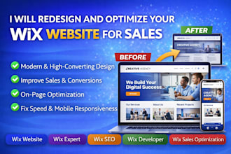 redesign and optimize your wix website for sales
