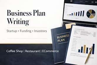 create business plan for startups coffee shop, restaurant and e commerce funding