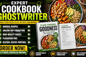 be your ebook ghostwriter, cookbook writer and recipe writer