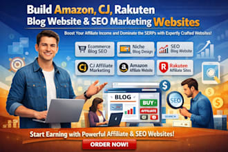 buld amazon cj rakuten blog website seo marketing website landing page