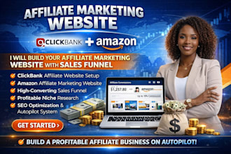 build clickbank and amazon affiliate marketing website with high converting sale