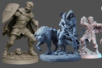 sculpt custom human 3d characters miniatures and stl toys files for 3d printing