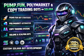 build pump fun bot, polymarket bot, copy trading, openclaw, volume bot on solana