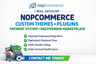 develop nopcommerce custom themes plugins payment system multivendor marketplace