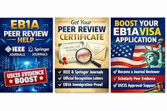 provide genuine peer review certificate from ieee or springer for eb1 visa