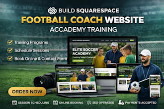 build squarespace football coach website academy training youth soccer website