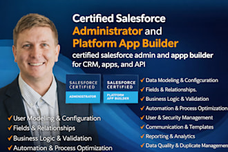 be your certified salesforce admin and app builder for CRM, apps, and API