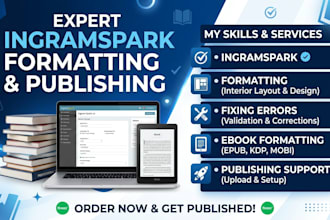 format your ebook and paperback for KDP, ingramspark,