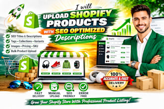 upload shopify products with SEO optimized descriptions