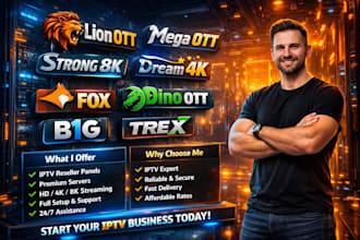 provide stable reseller panel, dream4k, mega ott, lion ott, strong8k, trex panel